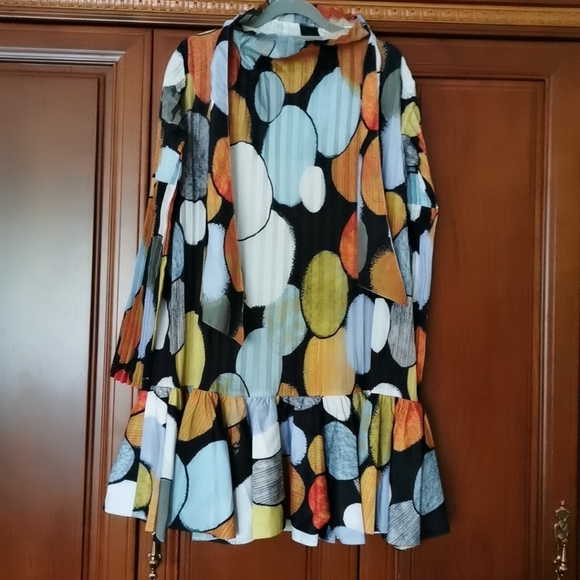 J.W. Anderson ABSTRACT SPOT PRINTED PLEATED DRESS - Picture 3 of 7